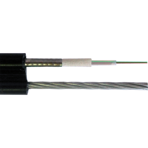Fiber optics cable, armored with steel tape, self supporting, with messenger, outdoor, PE